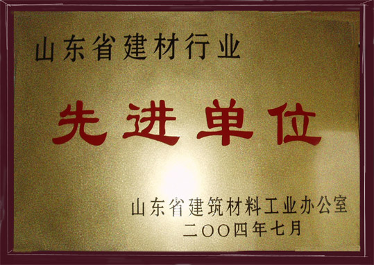 山东省建材行业先进单位